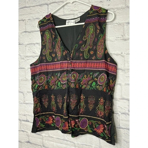 Vintage 90s Spellbound paisley/floral print Vest size L. - Picture 2 of 5